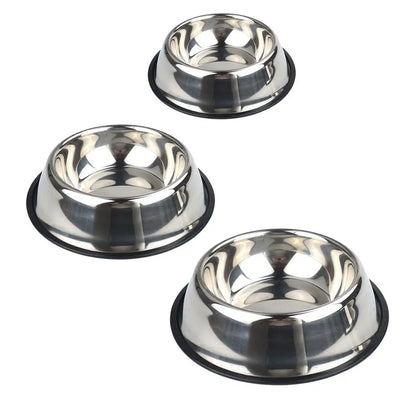 Matskål til hund og katt i rustfritt stål i tre størrelser small medium og large
